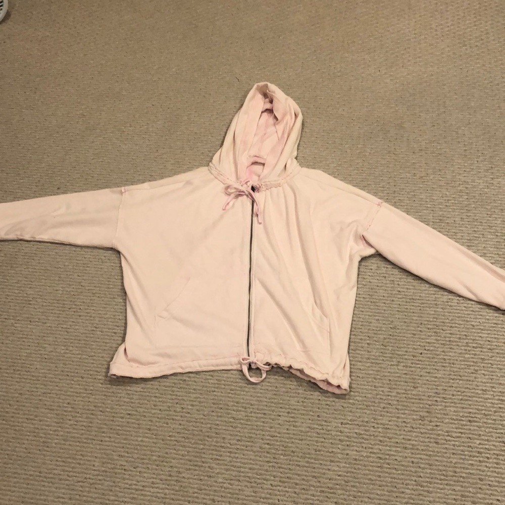 Freepeople Light Pink zip-up hoodie- Size Small